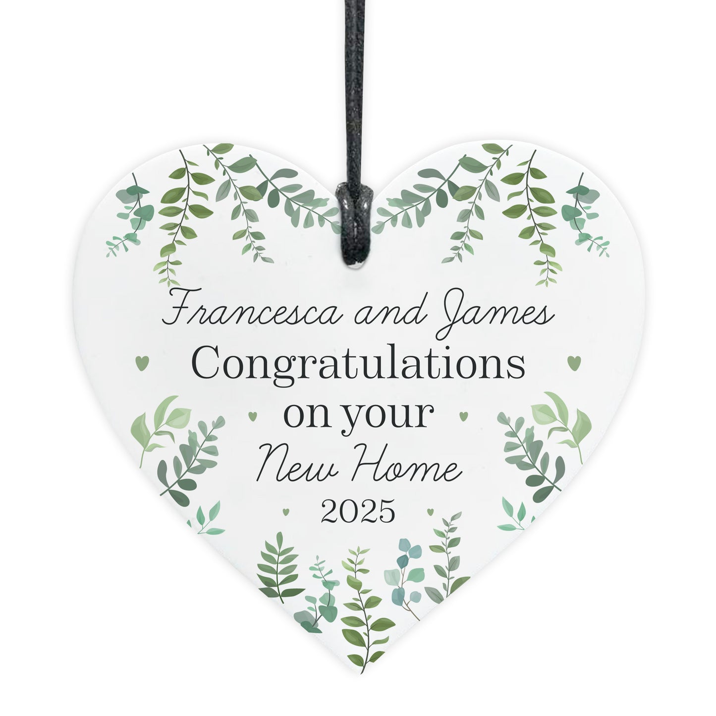 Personalised New Home Gift For Friend Couple Hanging Heart