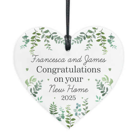 Personalised New Home Gift For Friend Couple Hanging Heart