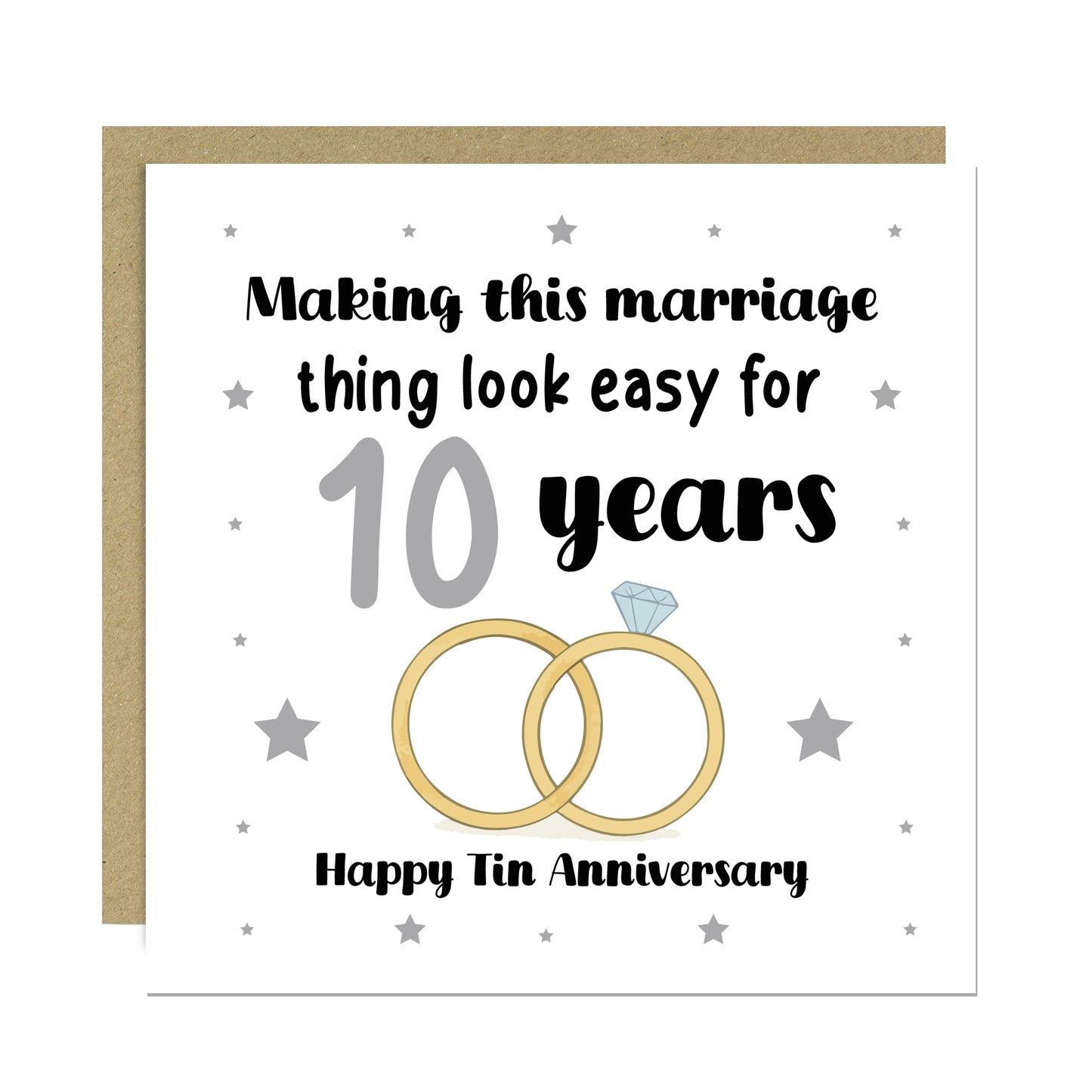 10th Wedding Anniversary Card For Husband Wife Couple