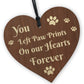 Memorial Sign For Dog Pet Cat Hanging Heart In Memory Plaque