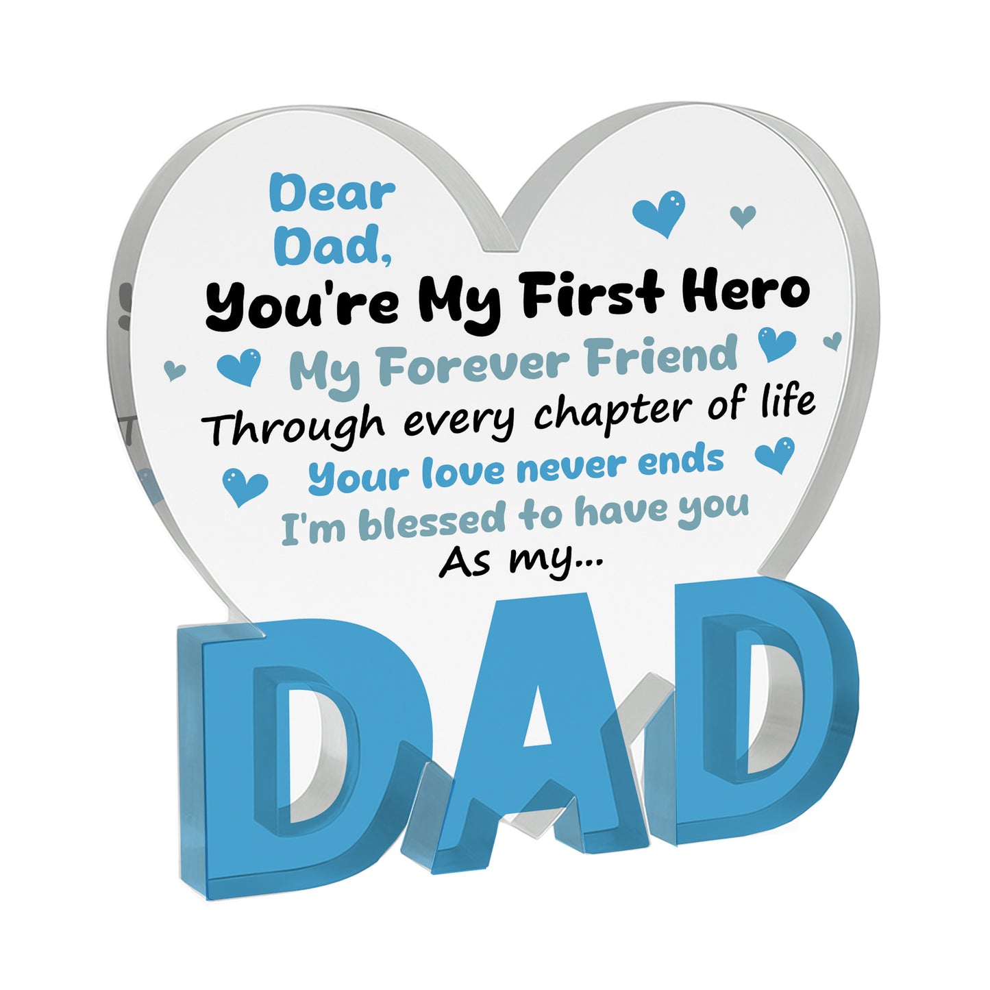 Gifts For Dad Birthday Gifts Acrylic Plaque MY HERO Dad Gift