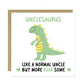 Uncle Birthday Card for Her Unclesaurus Funny Uncle Card
