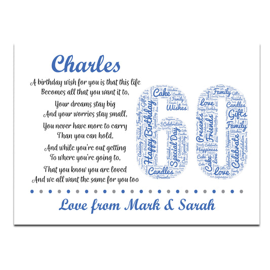 Personalised 60th Birthday Gifts for Him Men Husband Dad Grandad