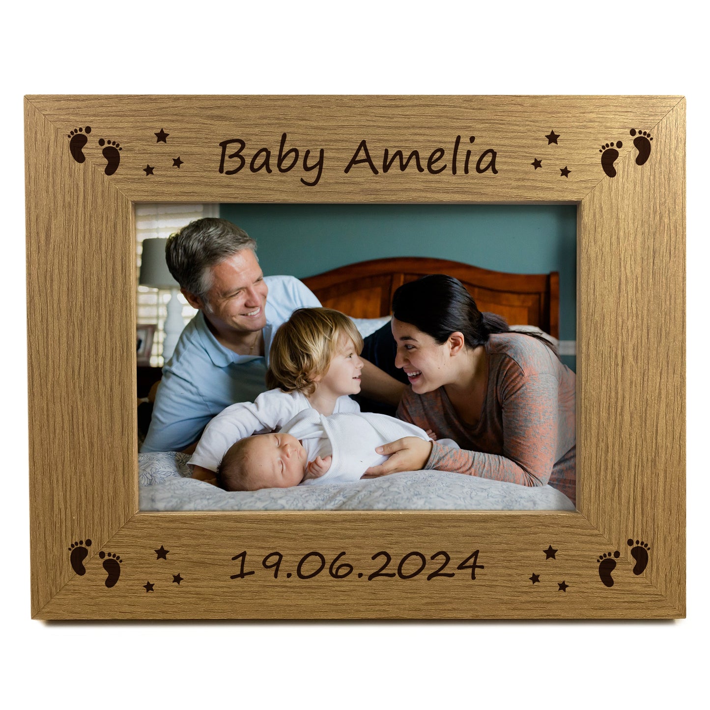 Newborn Baby 7x5 Personalised Frame Gift For New Mum Dad Baby