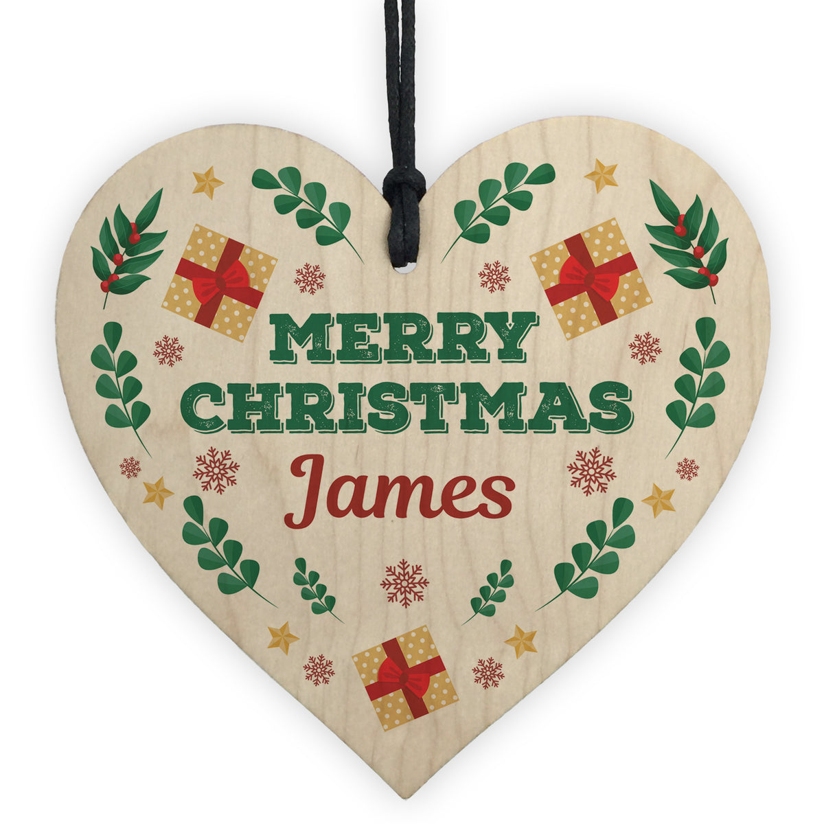 Personalised Merry Christmas Heart Gift For Friends Family