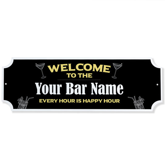 Personalised Bar Welcome Signs Home Bar Gift Accessories Outdoor