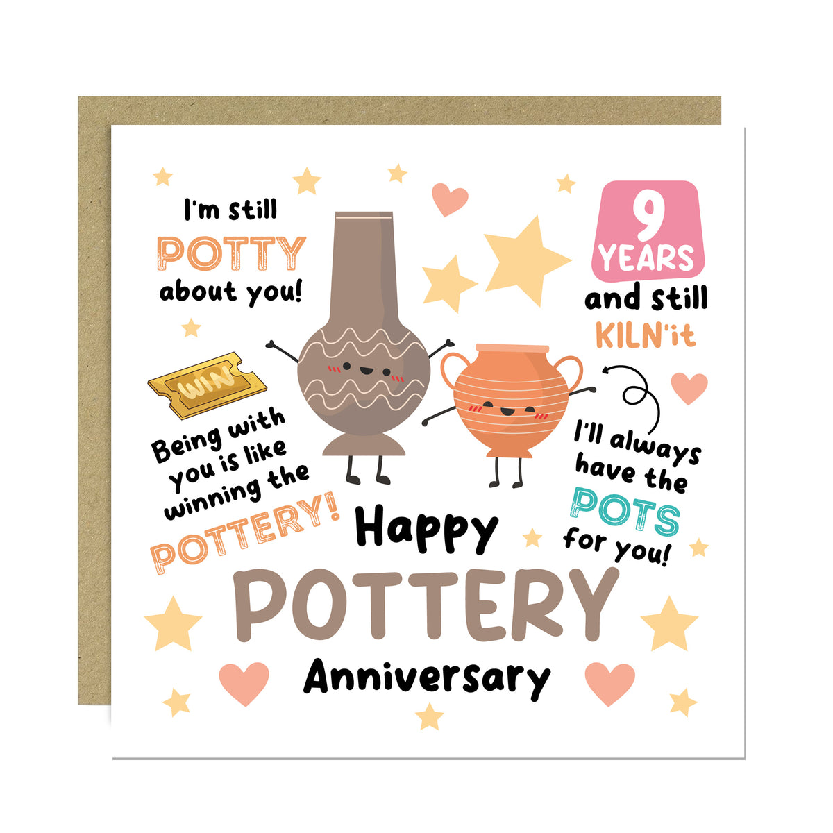 Happy Pottery Anniversary Card For Husband Wife 9th Anniversary