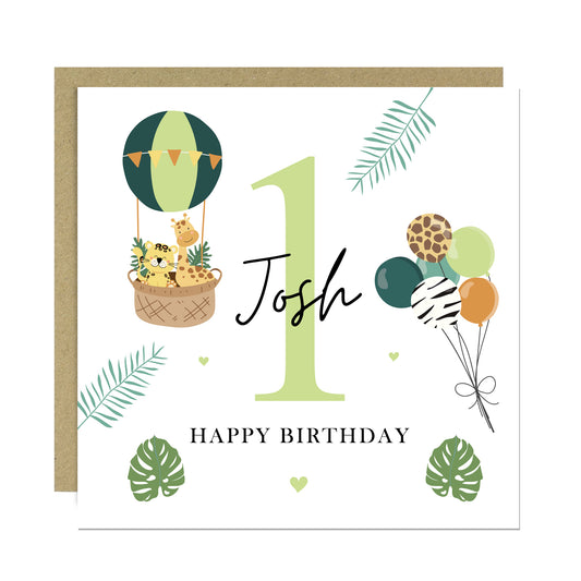 Personalised 1st Birthday Card Baby Boy First Birthday Card Boys