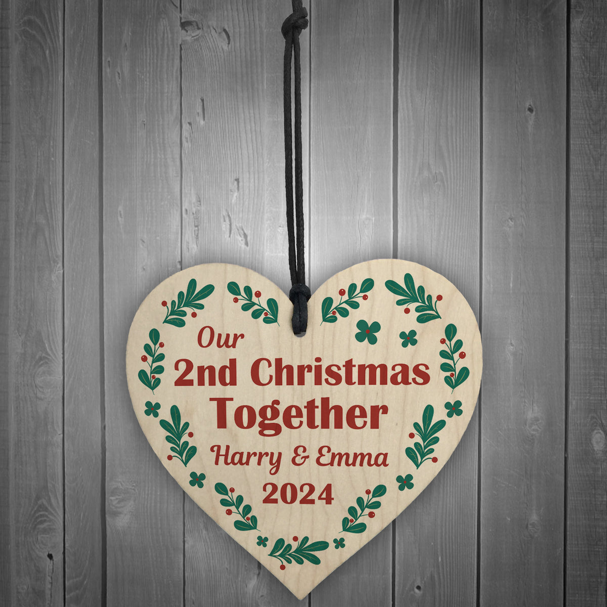 Our 2nd Christmas Together Bauble Personalised Couple Decoration