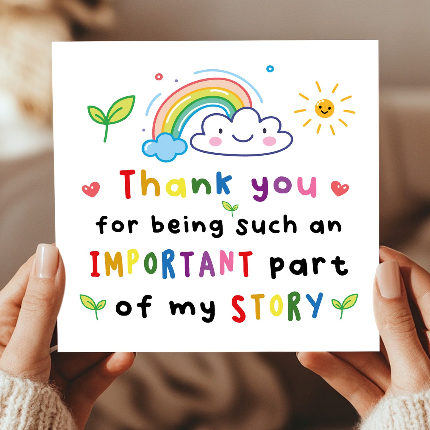 Thank You Cards for Teacher Important Part Of My Story