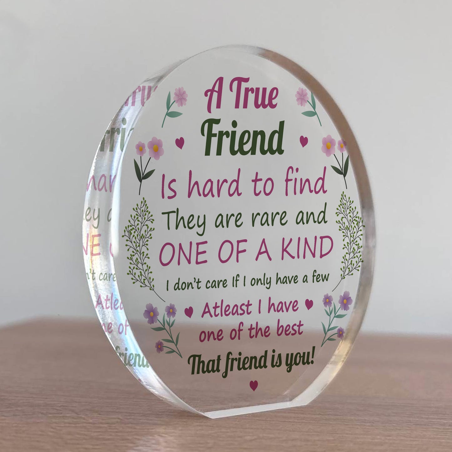 Friendship Gift Acrylic Plaque TRUE FRIEND GIFT Friendship Gifts
