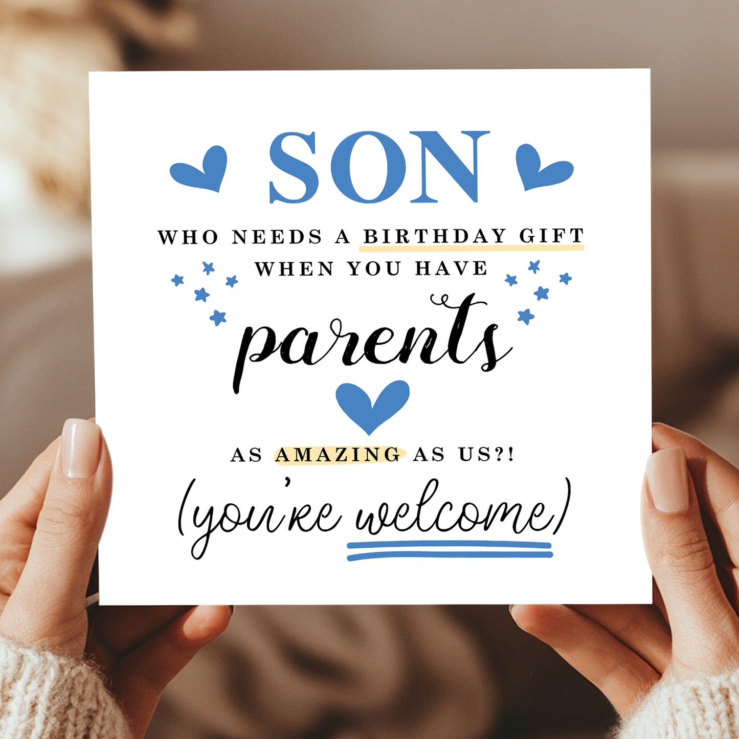 Birthday Card For Son Funny Son Card From Mum and Dad Hilarious