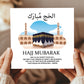 Hajj Card Umrah Mubarak Blessings Dua Kaaba Muslim Islamic Cards