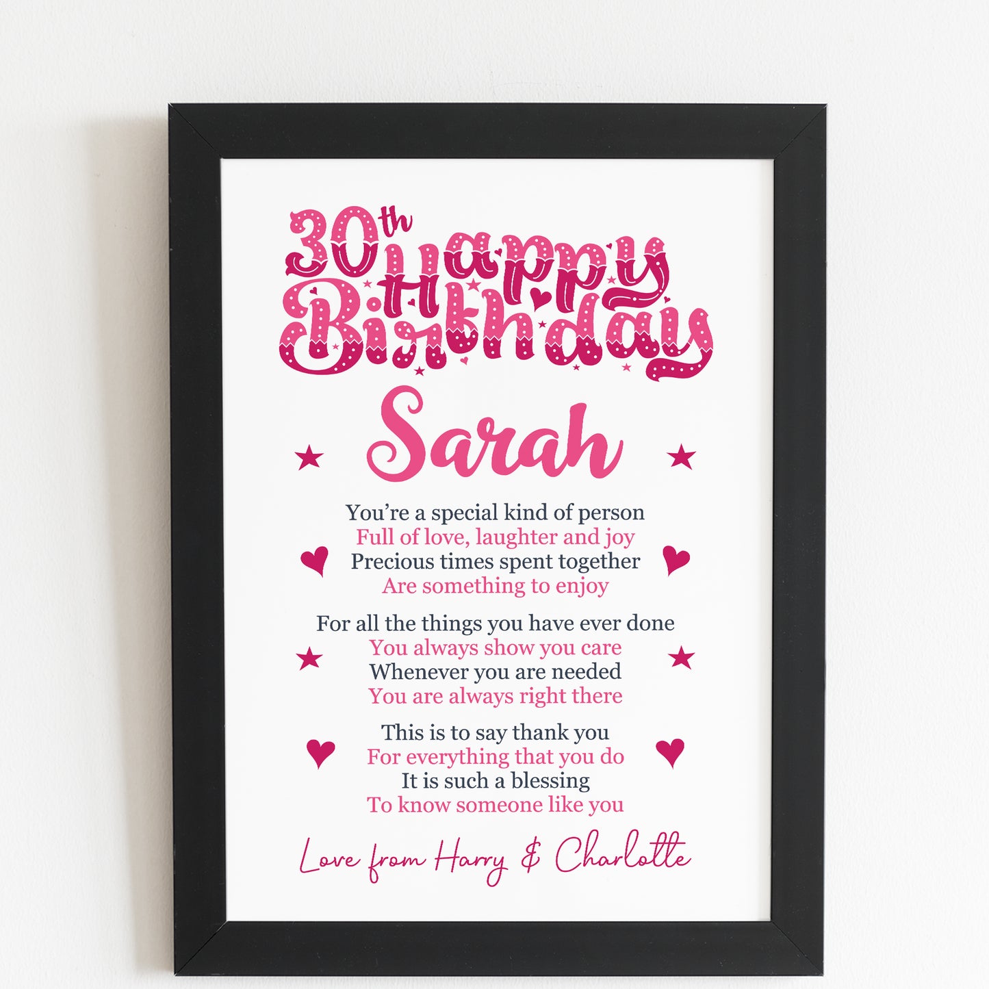 PERSONALISED 30th Birthday Gifts For Her Gift For Daughter