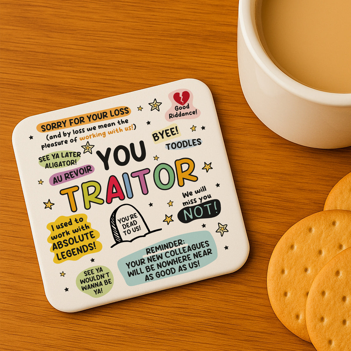 Funny Gift For Colleague You Traitor Coaster New Job Gifts