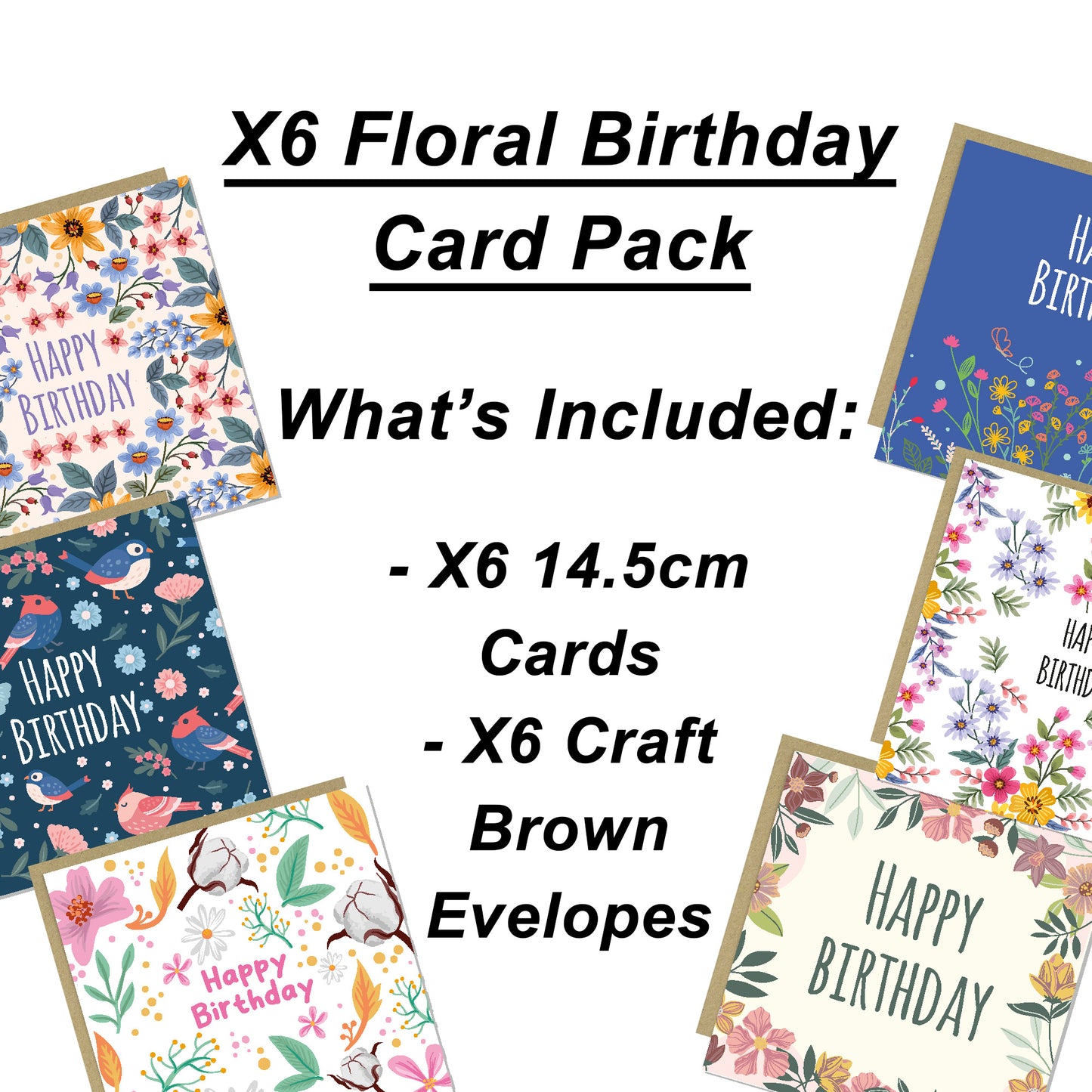Birthday Cards Assortment 6 Piece Happy Birthday Cards For Women
