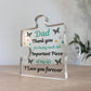 Love You DAD Gift For Birthday Christmas Acrylic Plaque Thankyou