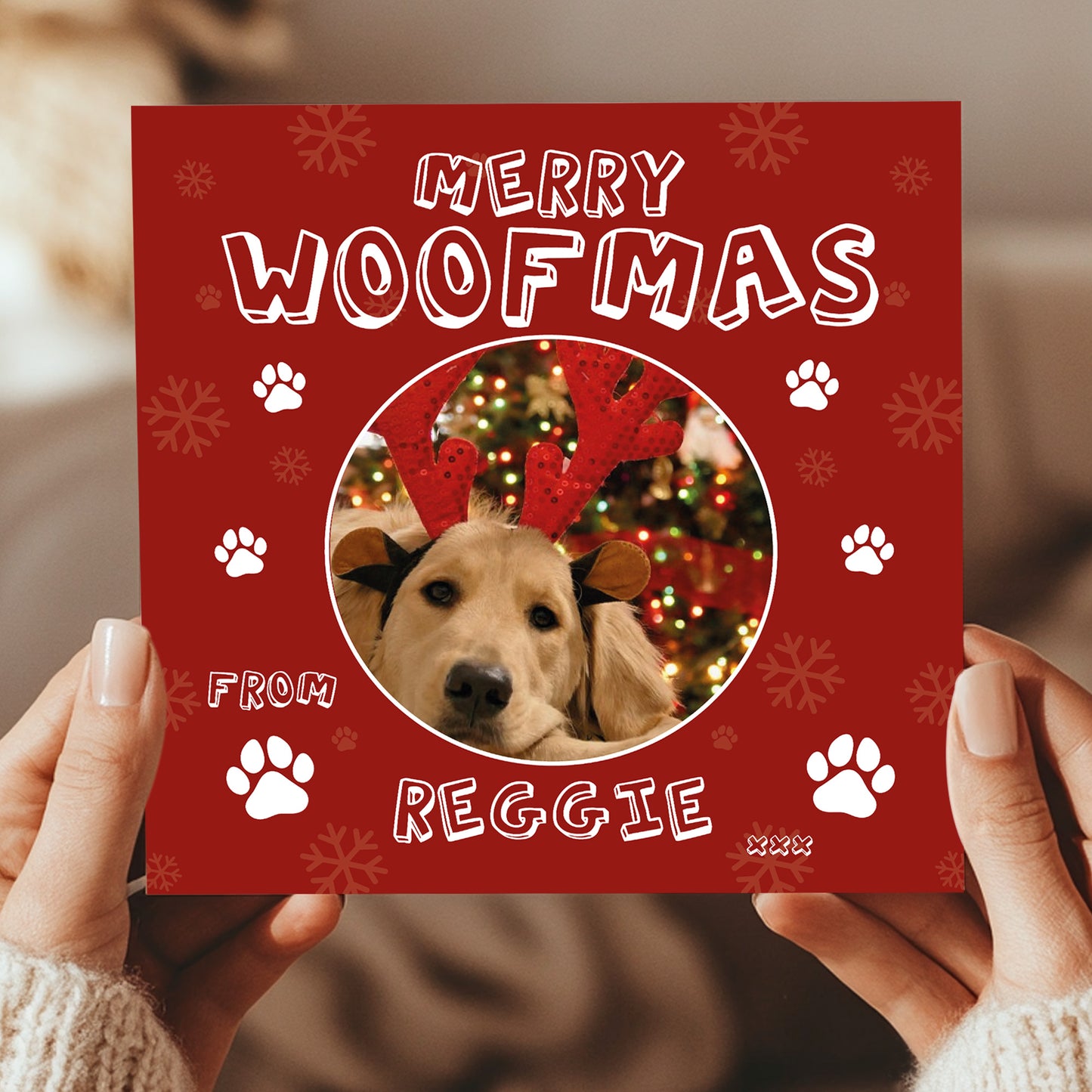 Funny Christmas Card From Dog Puppy MERRY WOOFMAS Card For Mum