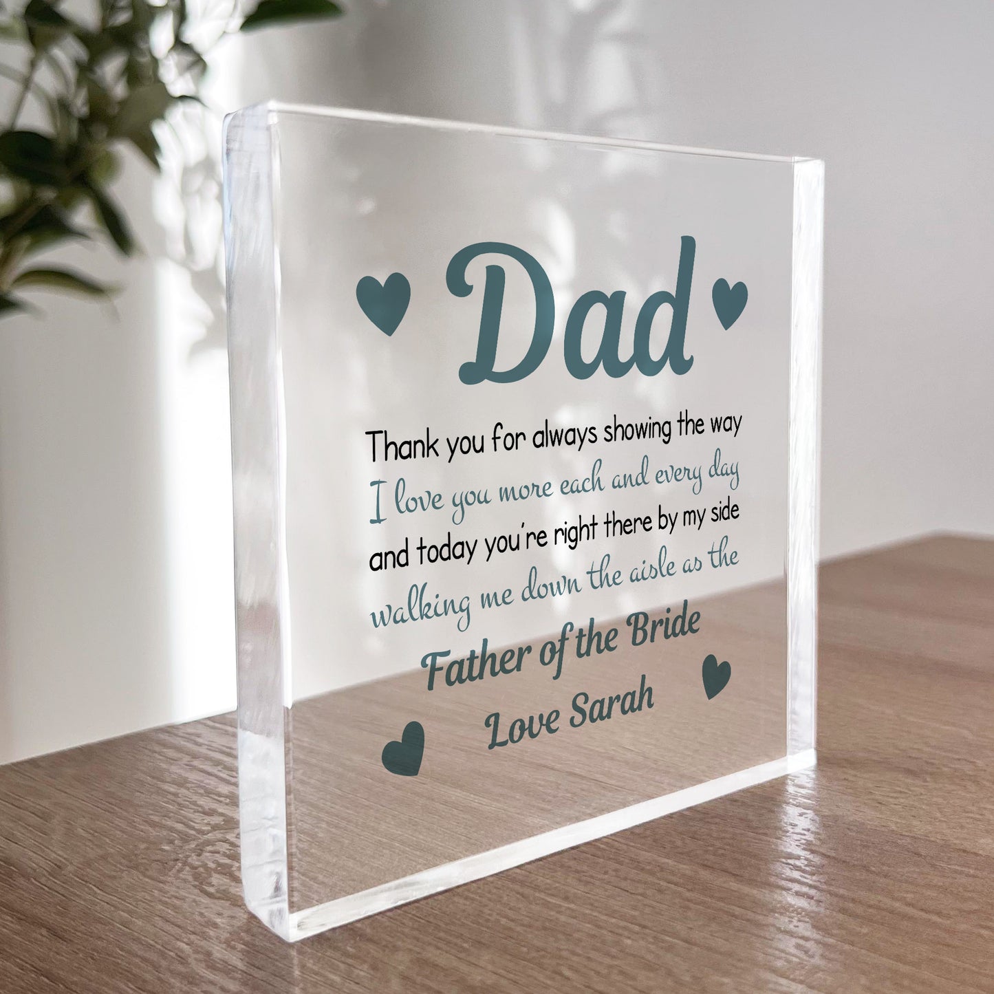 Dad Thank You Father Of The Bride Personalised Down The Aisle