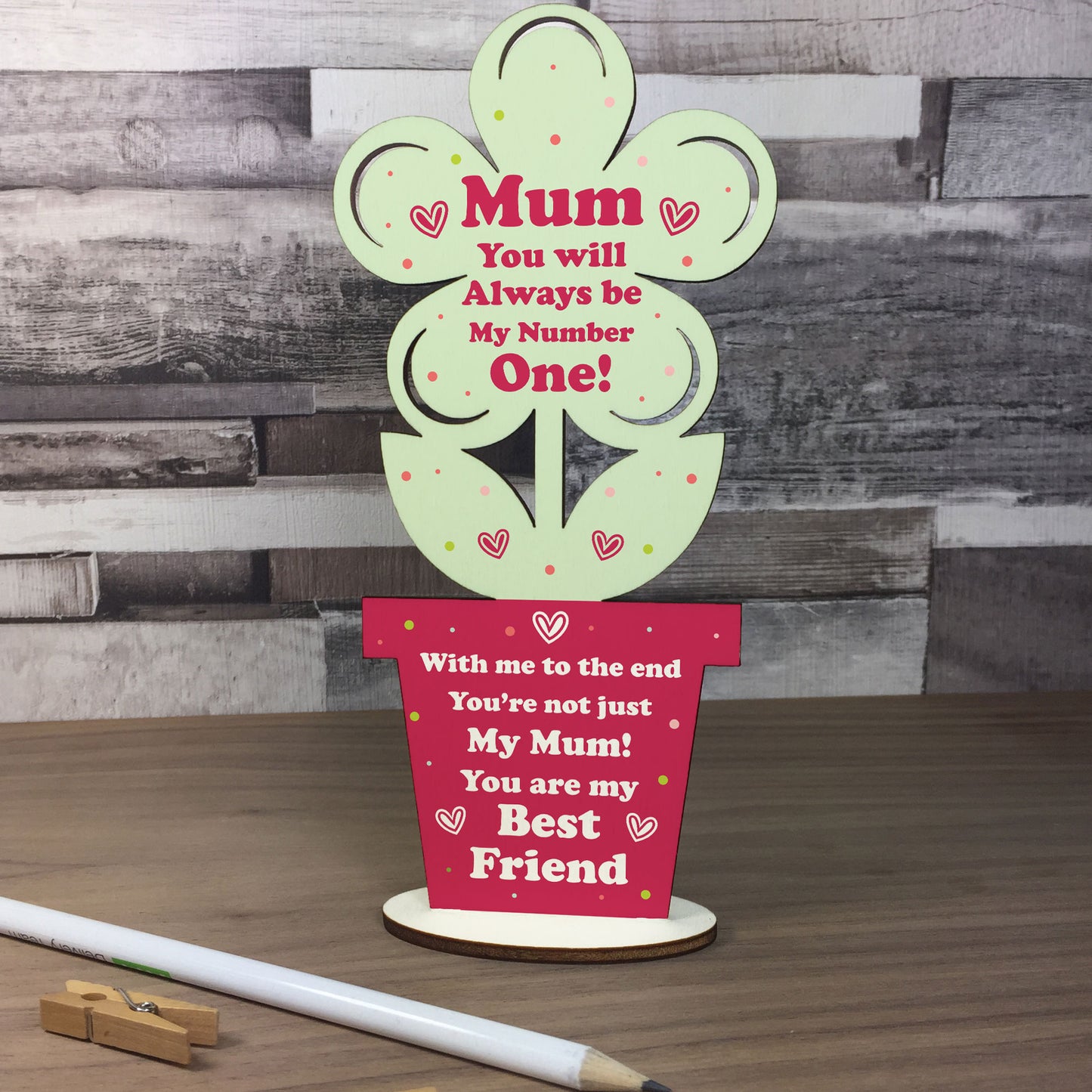 Gift For Mum Best Friend Wooden Flower Mum Birthday Gifts