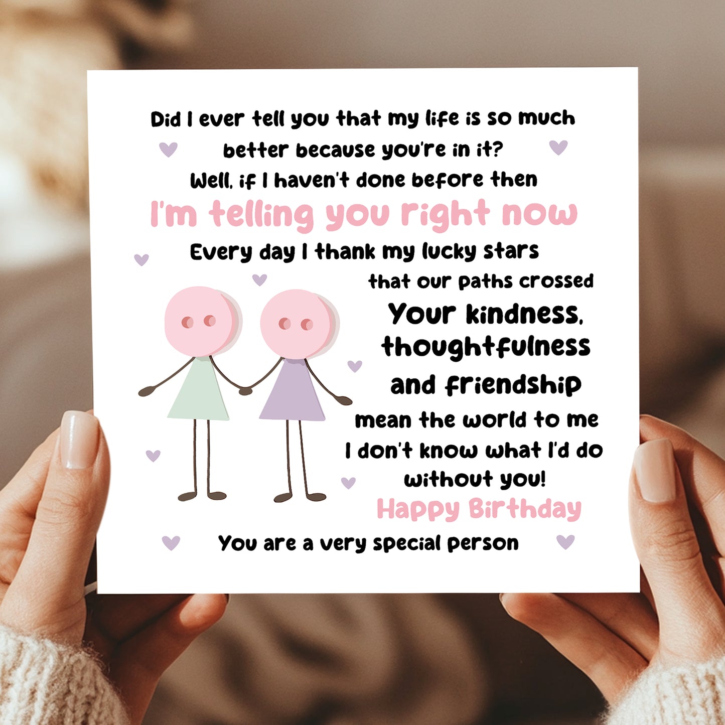 Novelty Card For Best Friend Birthday With Kraft Envelope