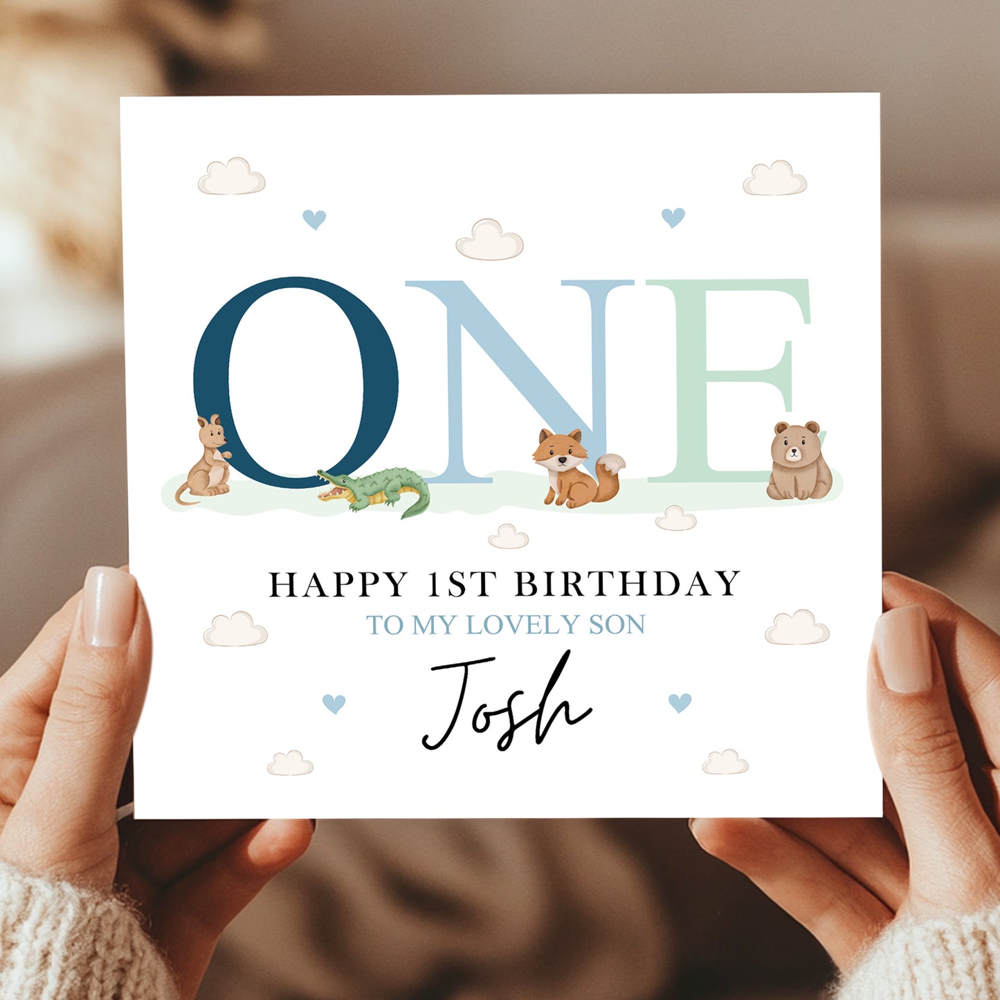 Personalised 1st First Birthday Card For My Lovely Son Grandson