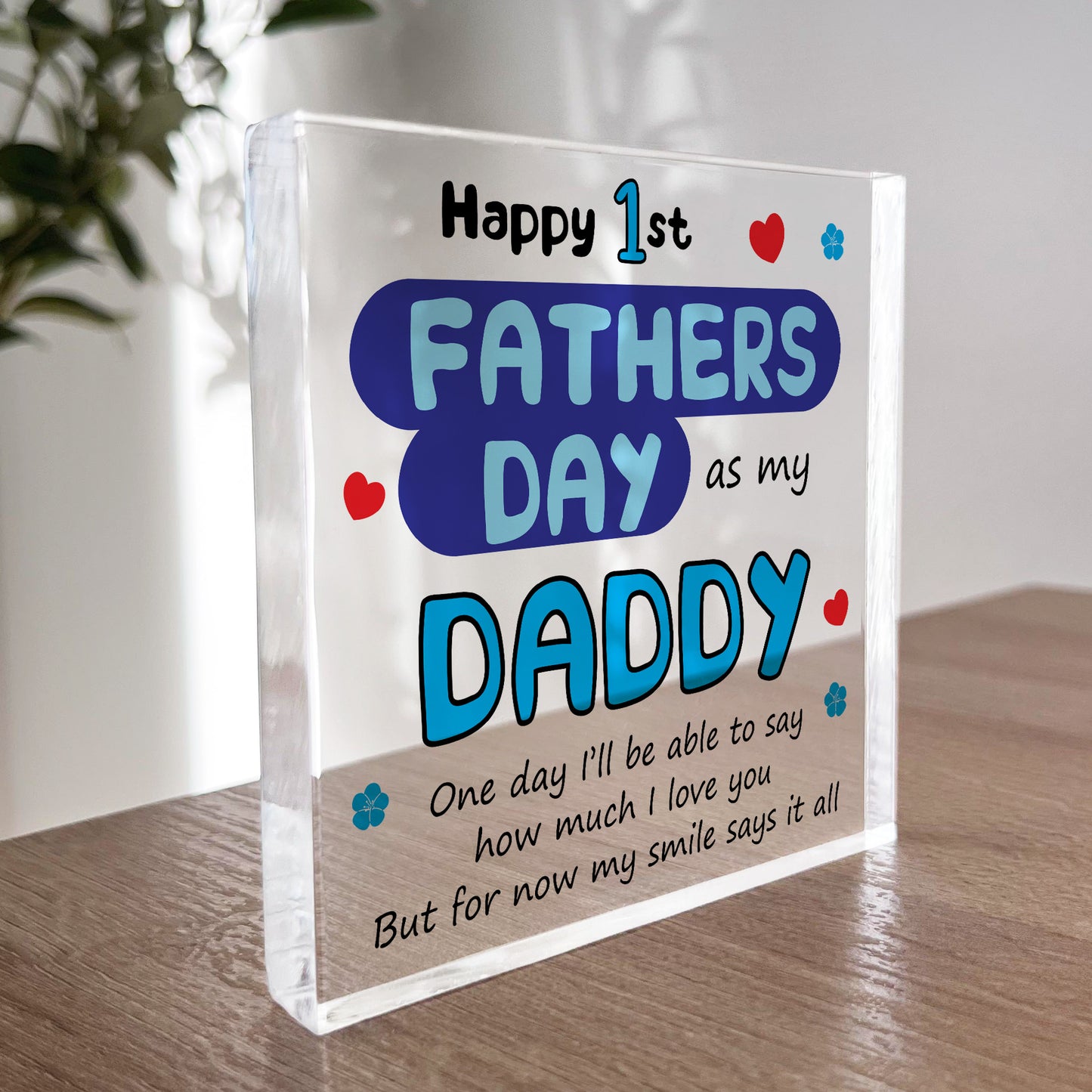 Cute 1st Fathers Day Gift For Dad Daddy Acrylic Block Present