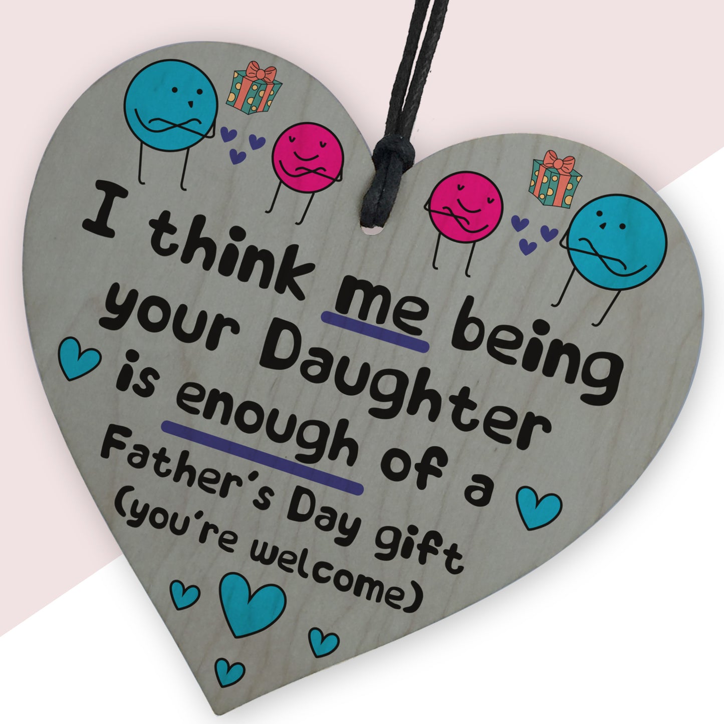 Dad Father's Day Gifts From Daughter Novelty Wooden Heart Gift