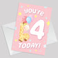 Birthday Card for Age 4 Girl 4th Birthday Card For Daughter