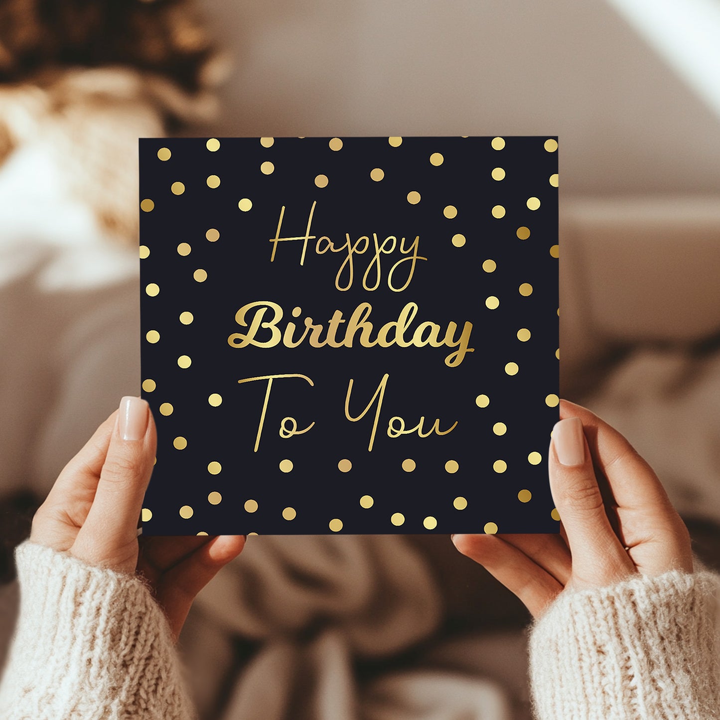 Birthday Card For Him Her With Envelope Polka Dot Happy Birthday