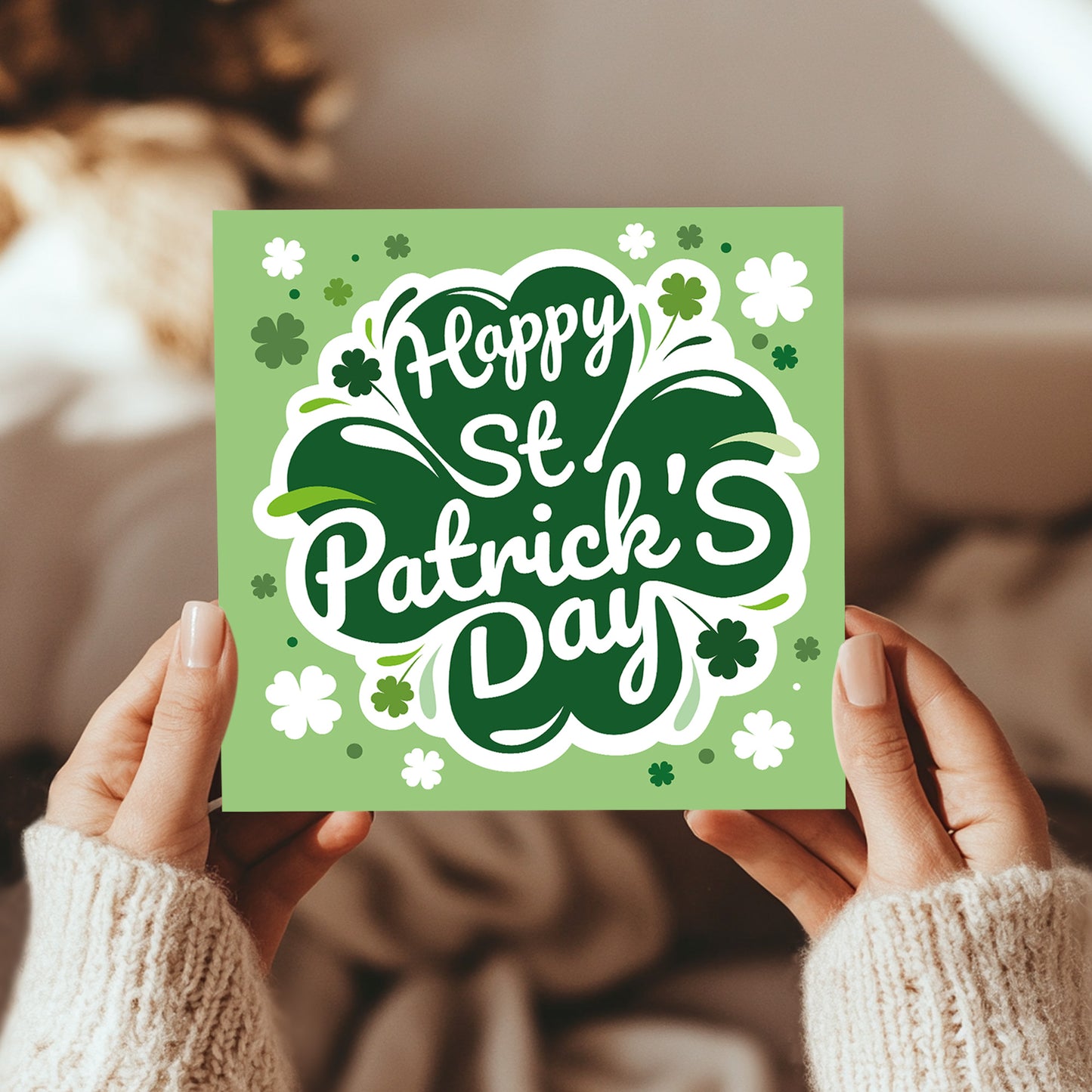 Happy St Patrick’s Day Card Irish Day Card With Shamrock