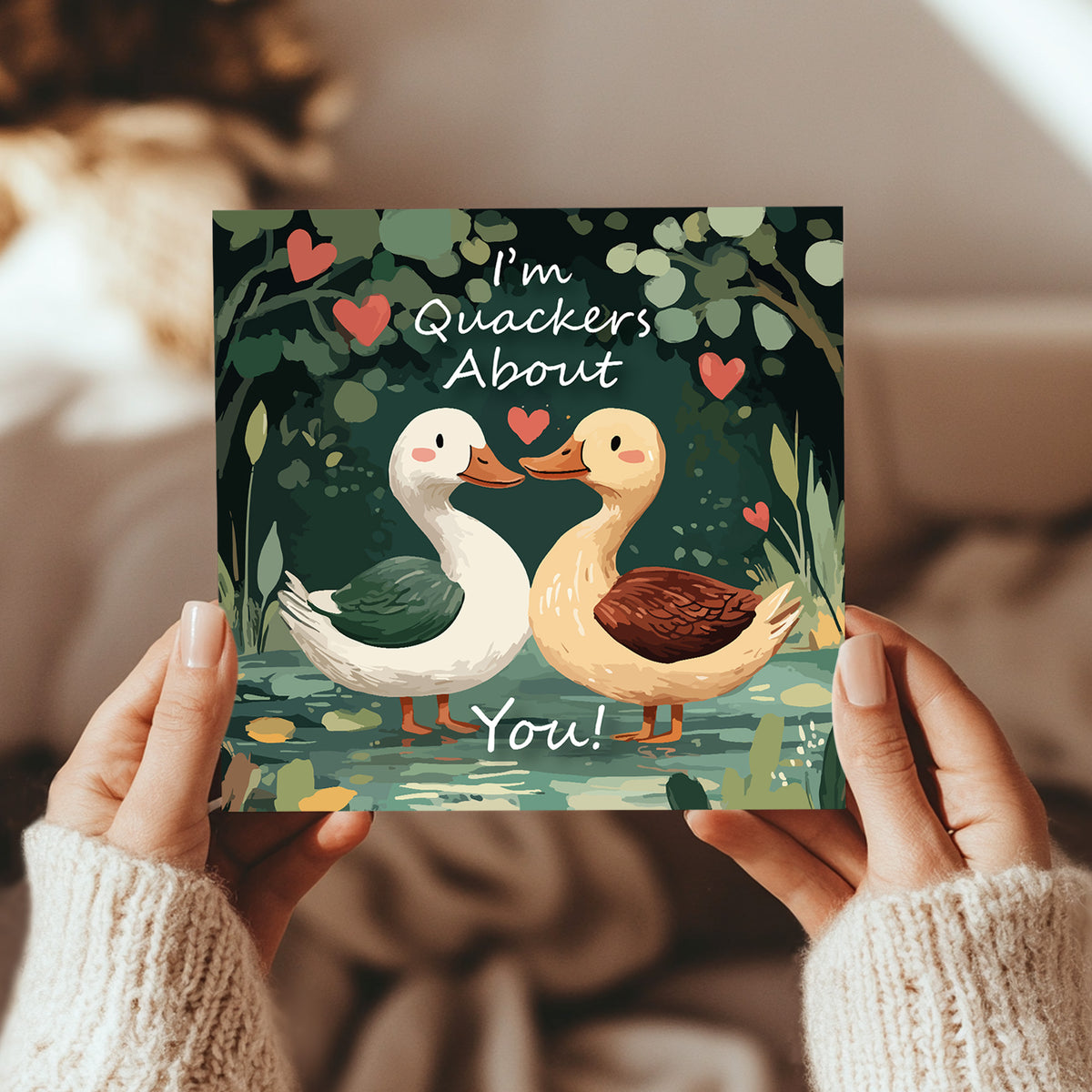 Funny Valentines Card For Him Her Im Quackers About You