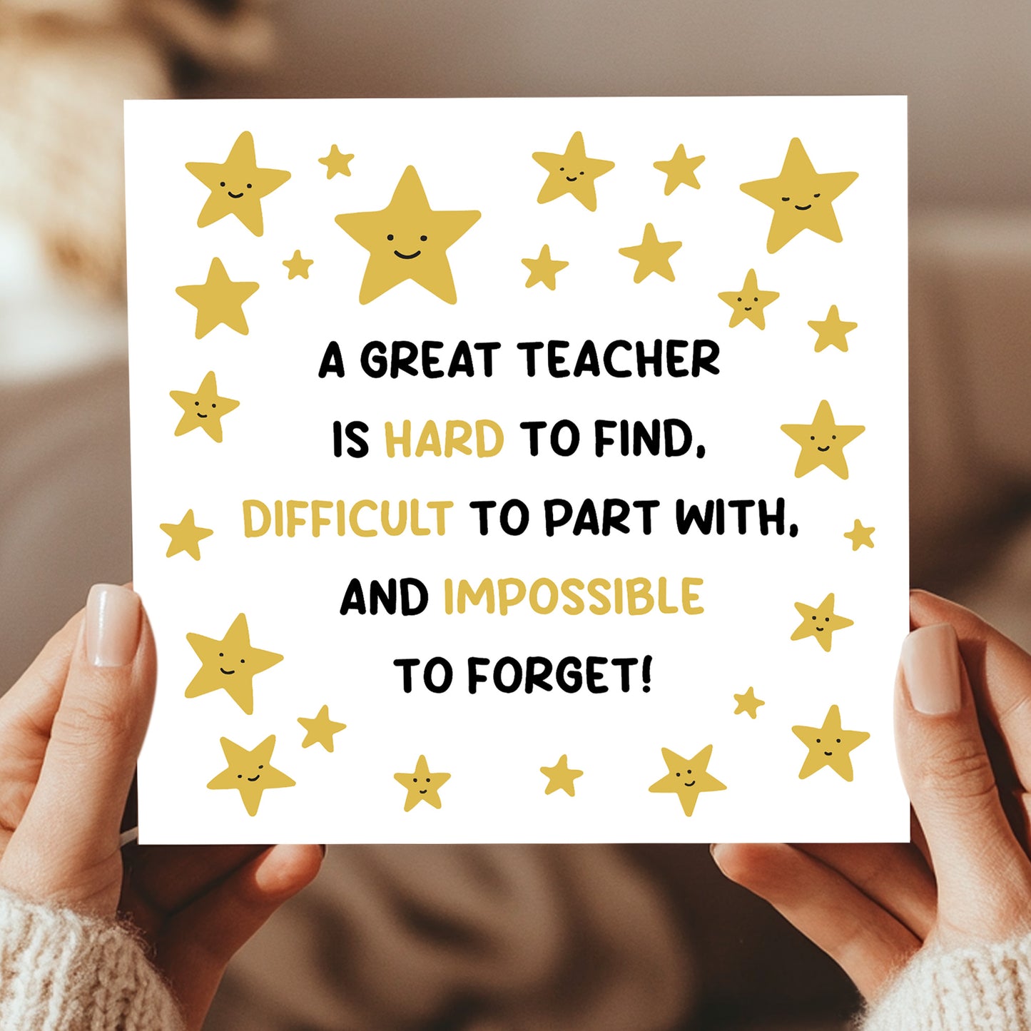 Card For Teacher Great Teacher Card Teacher Appreciation Card