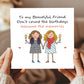 BEST FRIEND Birthday Card With Kraft Envelope Bestie BFF