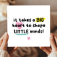 Thank You Card For Teacher With Kraft Envelope Big Heart