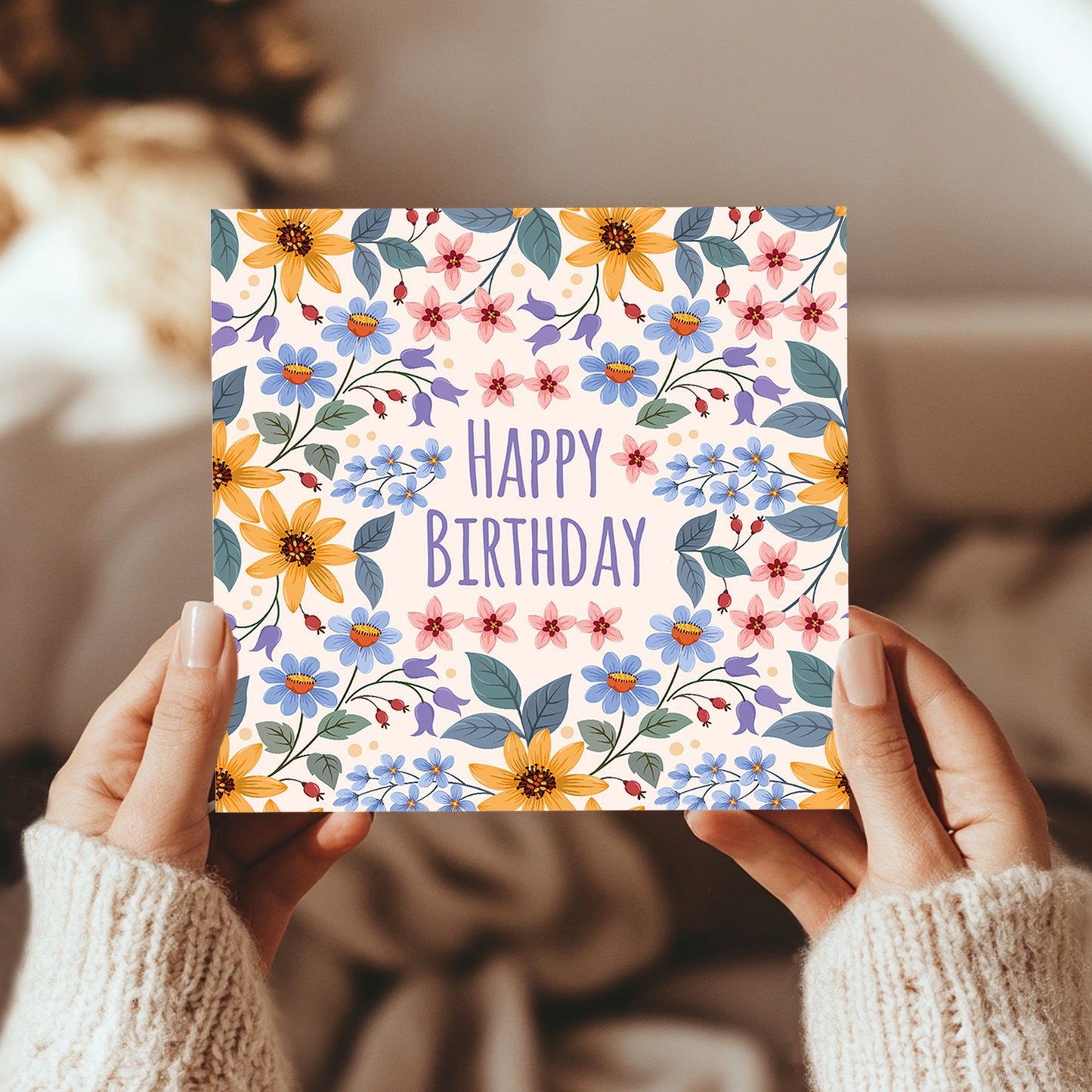 Birthday Cards For Her Floral Birthday Card Happy Birthday Card