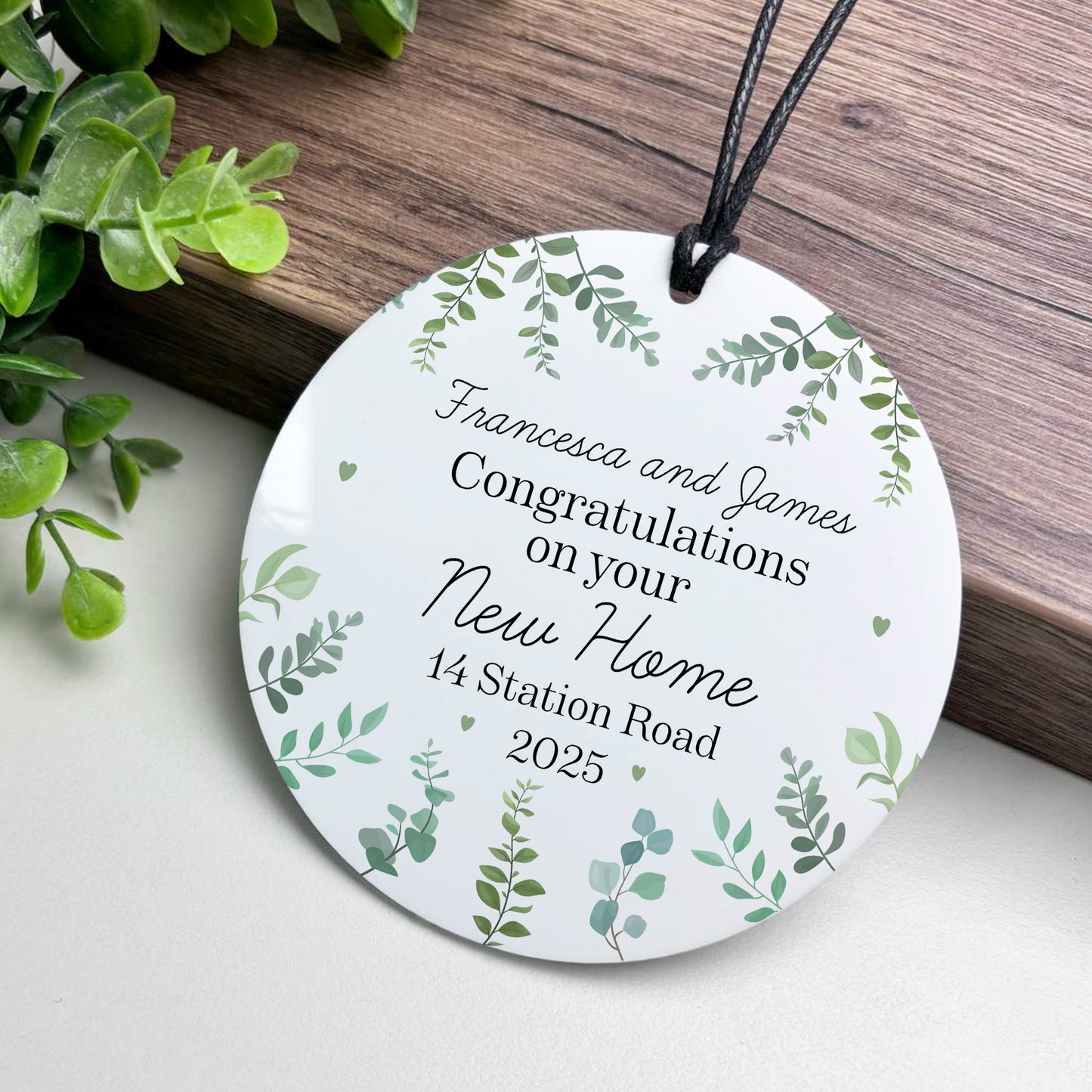 Congratulations New Home Gift Personalised Hanging Plaque