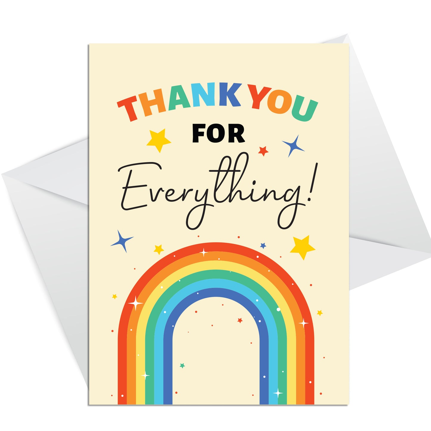 6 Pack Thank You Card Multipack With White Envelopes Rainbow