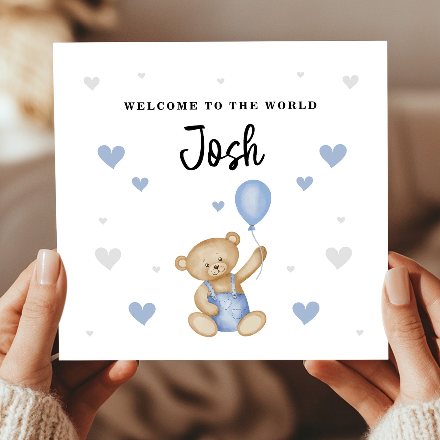 New Baby Card Welcome To The World Card Personalised