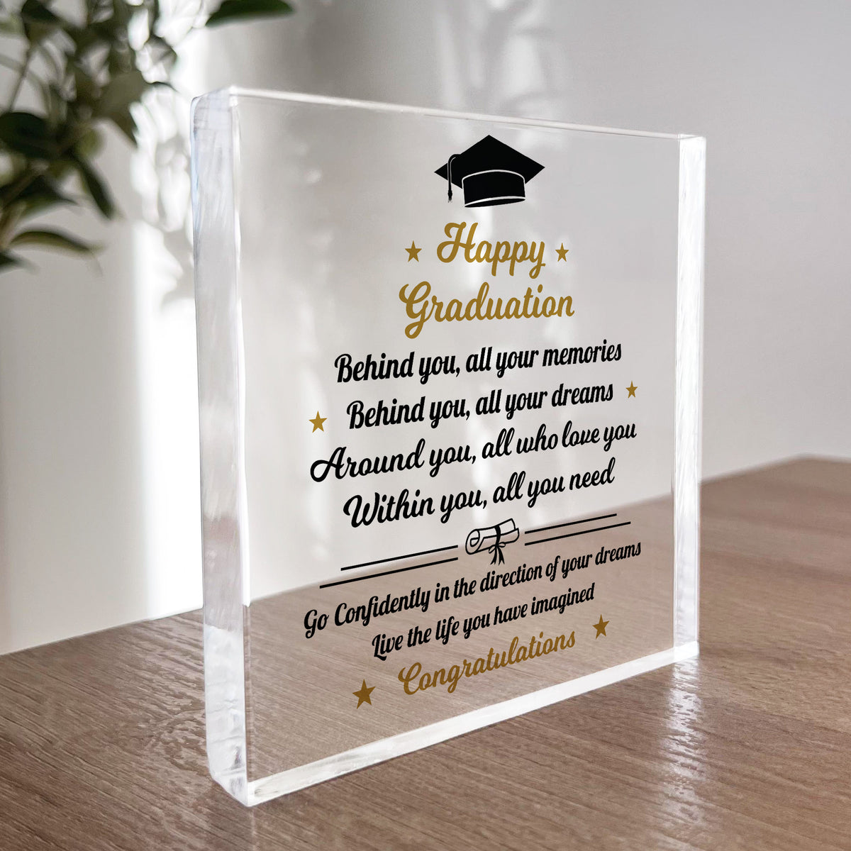 Happy Graduation Plaque Congratulations Graduate Degree Gift