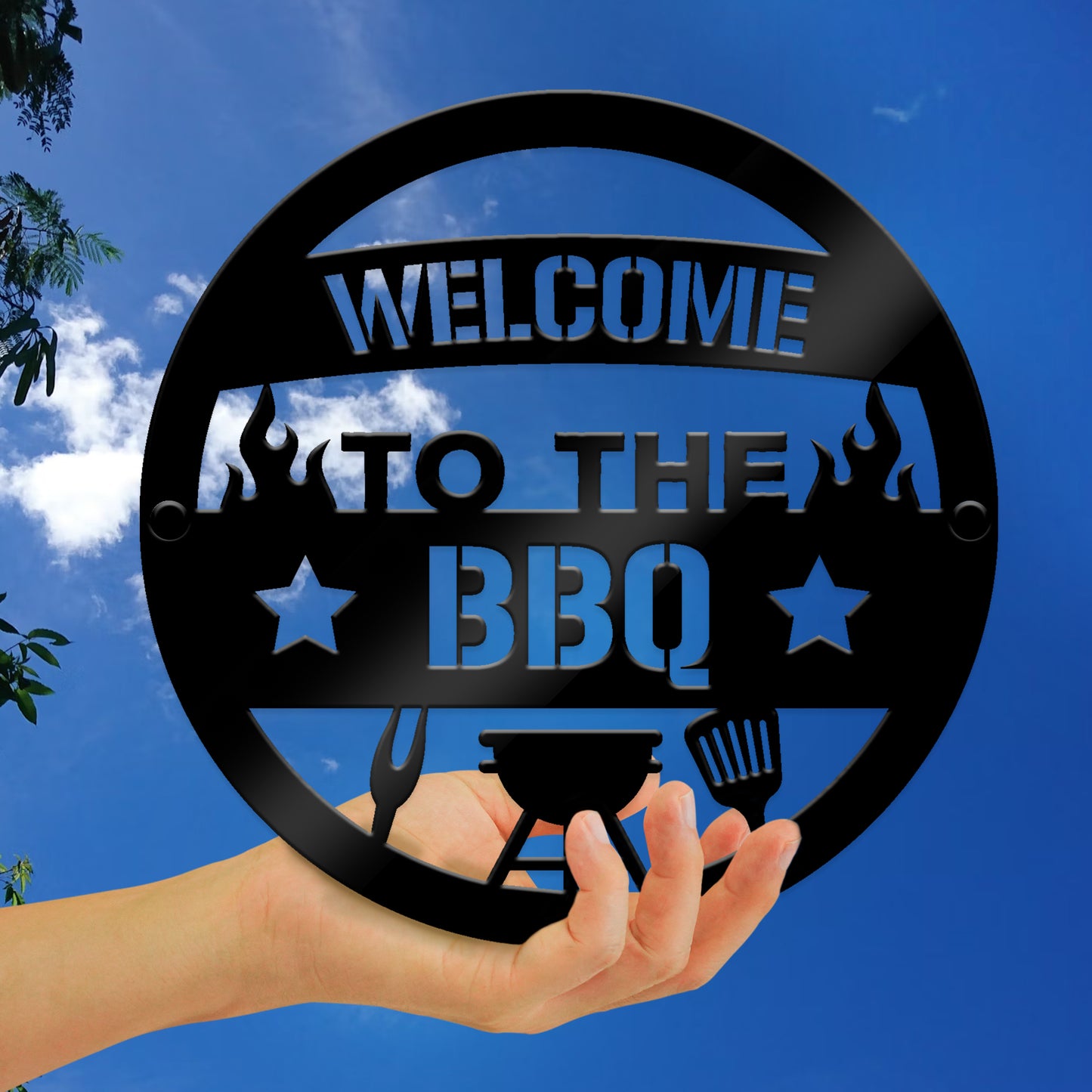 BBQ Sign For Garden Welcome Sign To The BBQ Plaque Hanging Sign