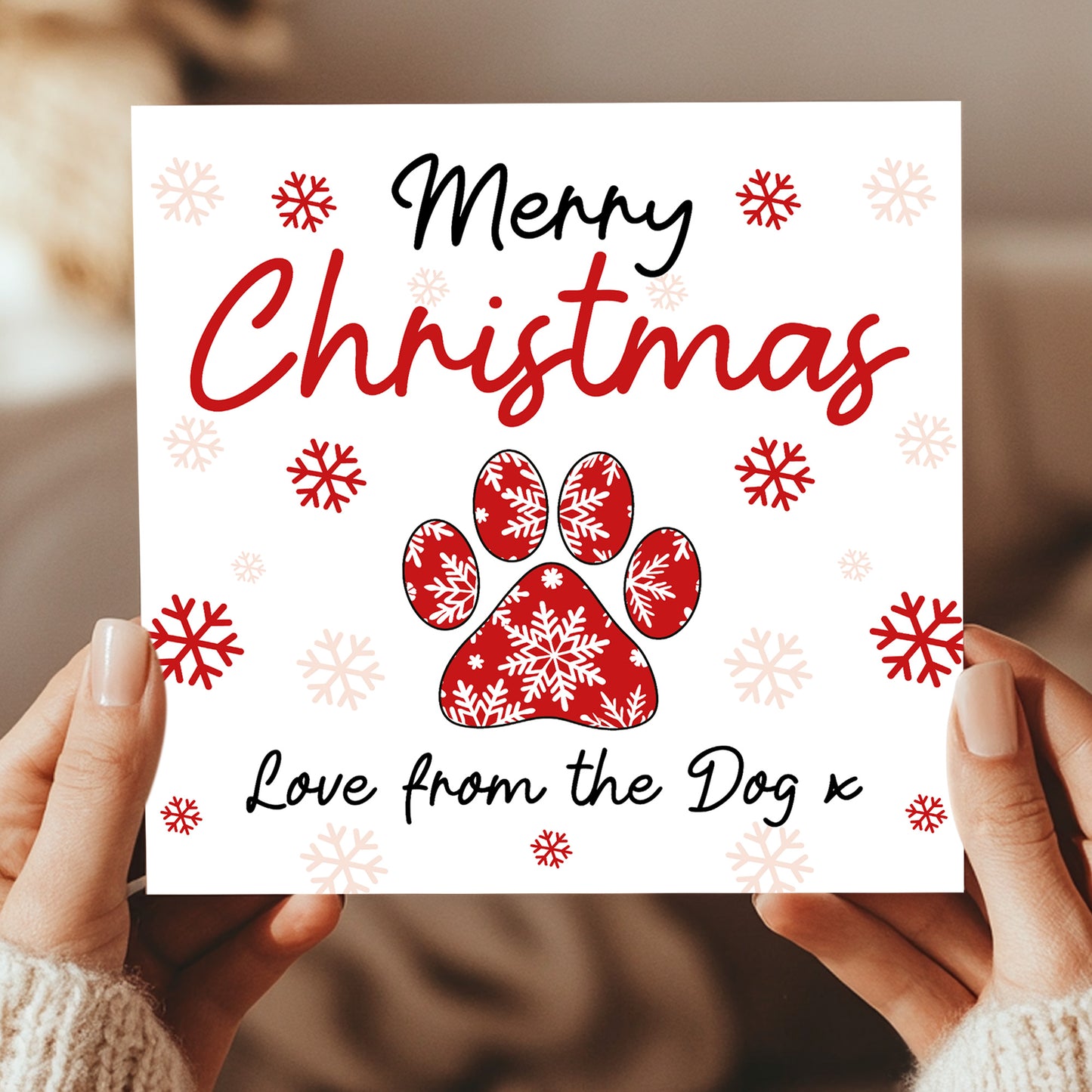 Happy Christmas From The Dog Card For Mum Dad Daughter Son Funny