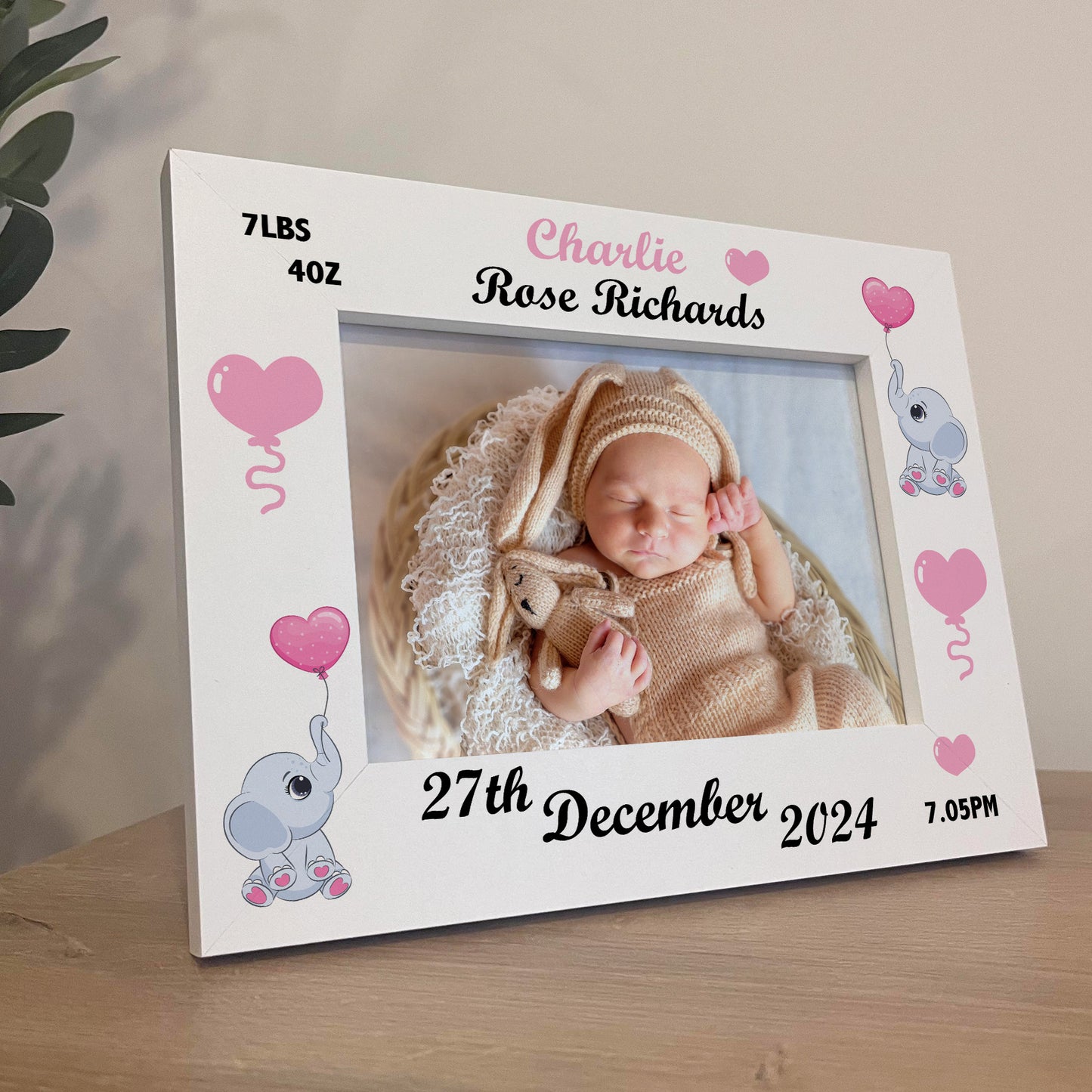 Personalised Baby Gift Photo Frame Birth Details Nursery Decor
