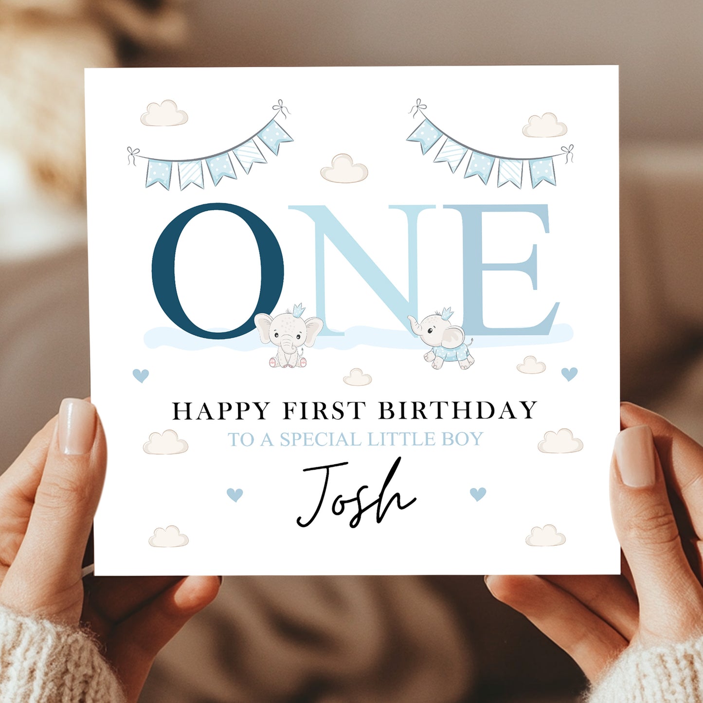 Personalised First Birthday Card For Special Little Boy Son