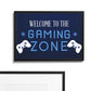 GAMING ZONE Framed Wall Art For Boys Bedroom Games Room