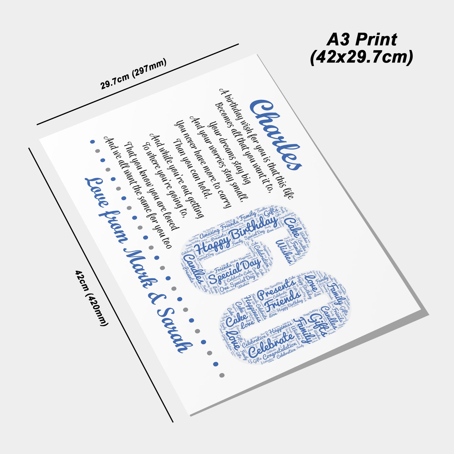 Personalised 60th Birthday Gifts for Him Men Husband Dad Grandad