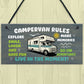 Novelty Campervan Sign Campervan Rules Plaque Travel Wall Plaque