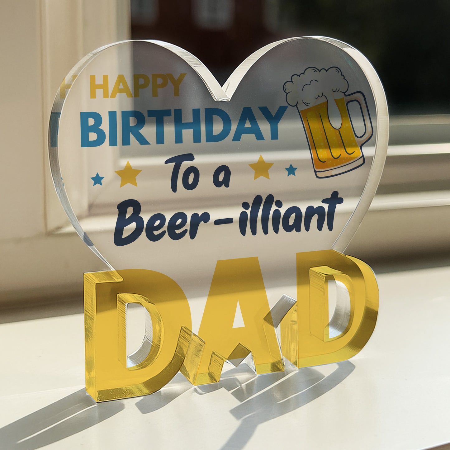 Birthday Gift For A Beer Illiant Dad Acrylic Plaque Dad Birthday