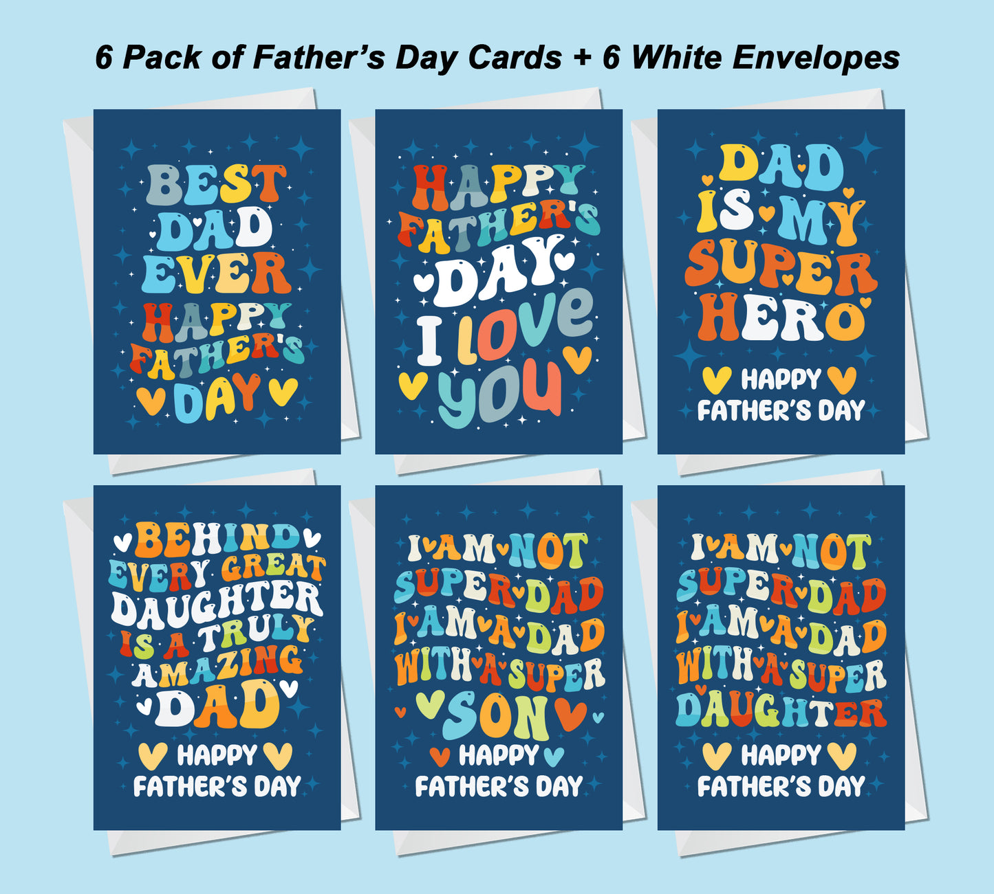 Fathers Day Card For Dad Pack Of 6 Cards For Dad Greetings Card