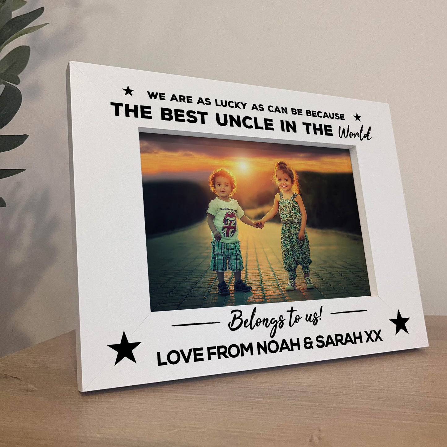 Personalised Uncle Gift From Niece Nephew, 7x5 White Frame